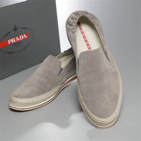 prada mens shoes 4d2363|Prada 4D2363 Luxury Slip On Boat Espadrilles White Canvas .